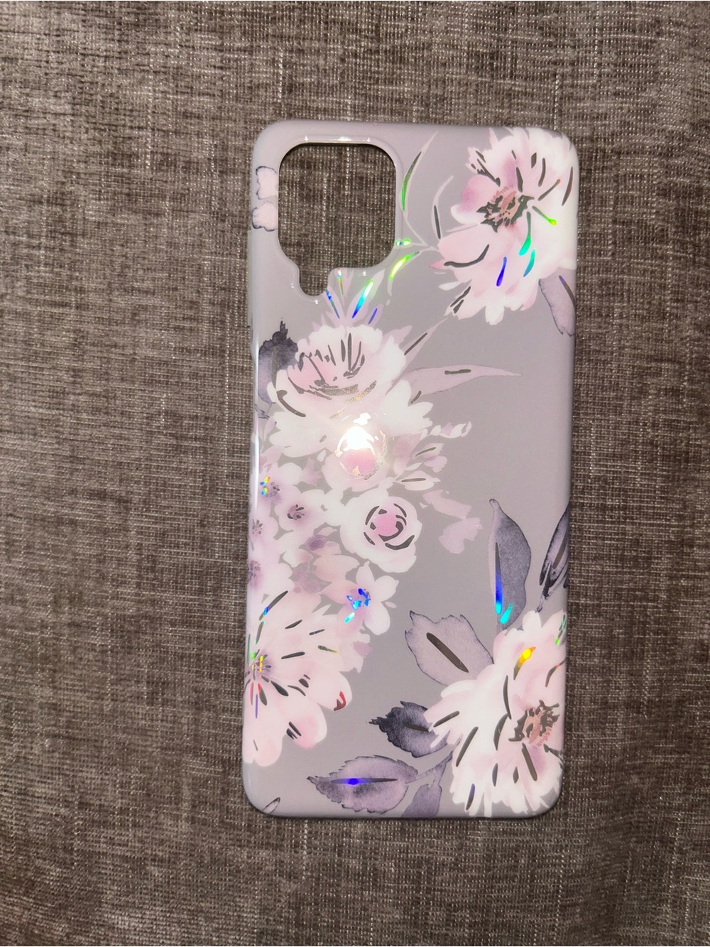 Floral Pink & Gray Phone Case - Compatible Cell Phone Samsung A12 phone case